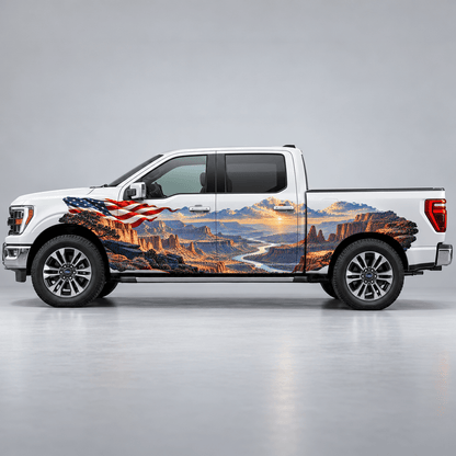 Canyonborne Colors | American Flag Canyon Automotive Decal | Instawraps