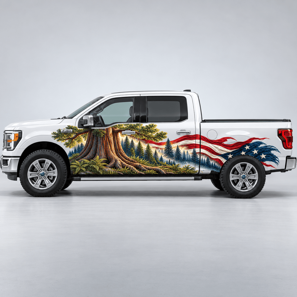 Rooted Allegiance | Sequoia and American Flag Automotive Decal | Instawraps