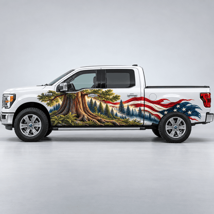Rooted Allegiance | Sequoia and American Flag Automotive Decal | Instawraps