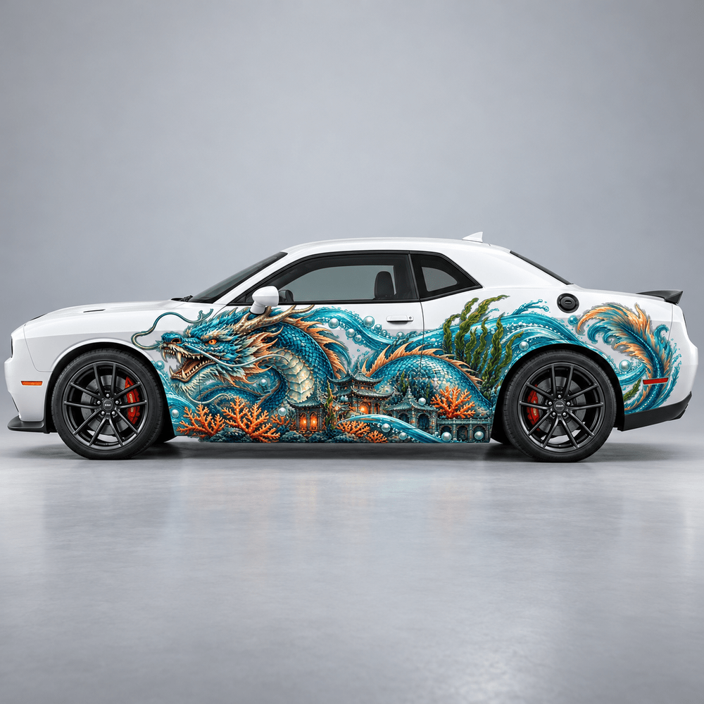Coral Palace Guardian | Japanese Dragon Automotive Decal | Instawraps