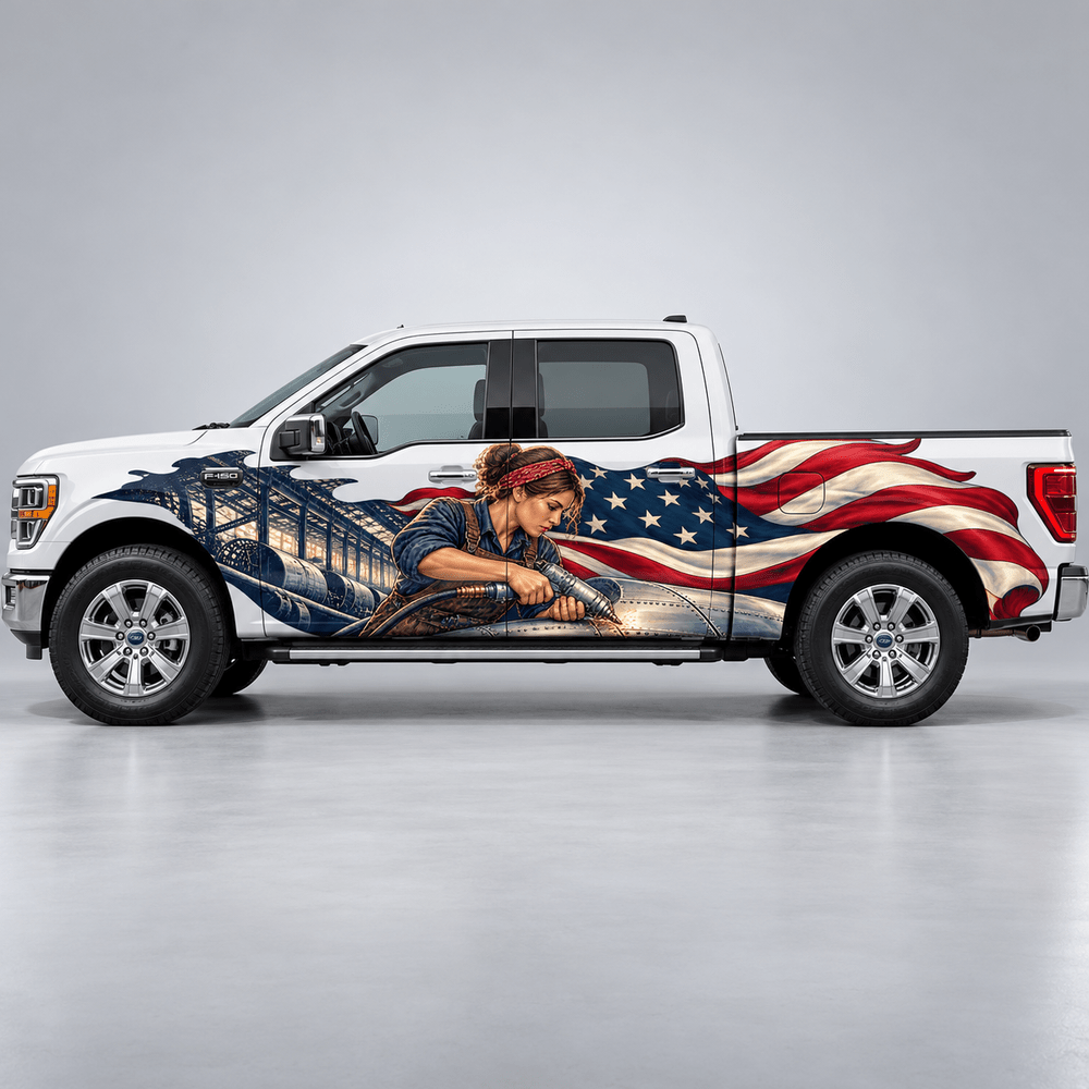 Rivetbound Resolve | American Aircraft Worker Automotive Decal | Instawraps