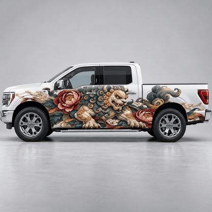 Peony Lioncourt | Japanese Karajishi Automotive Decal | Instawraps