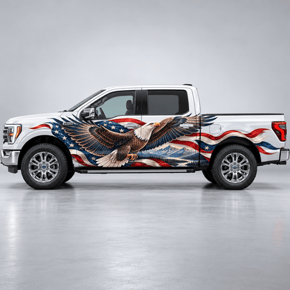 Highland Wingspan | Bald Eagle and American Flag Automotive Decal | Instawraps