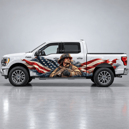 Through the Smoke | Firefighter and American Flag Automotive Decal | Instawraps