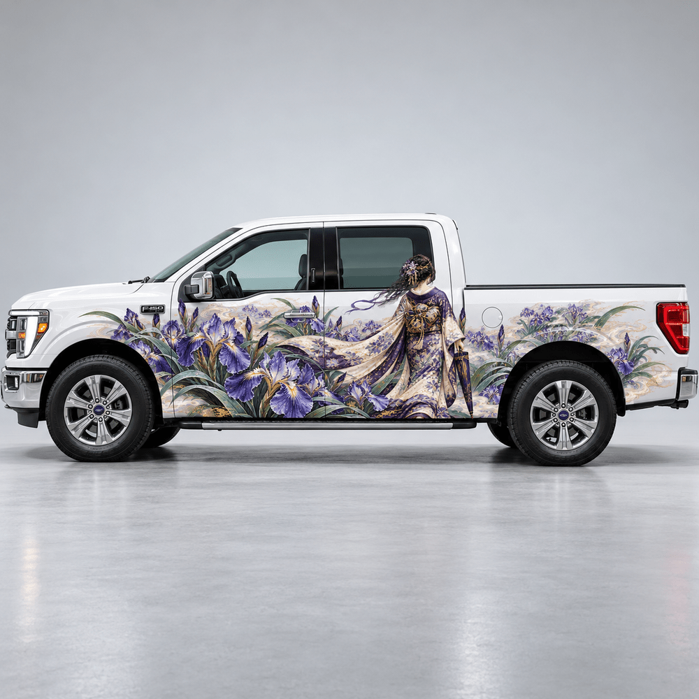 Iris Veil Procession | Japanese Kimono Garden Automotive Decal | Instawraps
