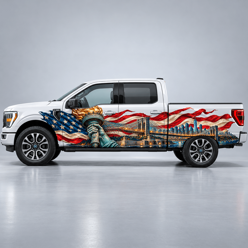 Torchlit Union | Liberty Torch and American Flag Automotive Decal | Instawraps