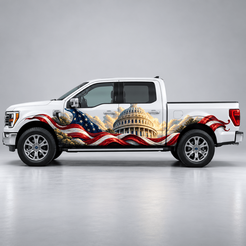 Dawnlit Rotunda | US Capitol and American Flag Automotive Decal | Instawraps