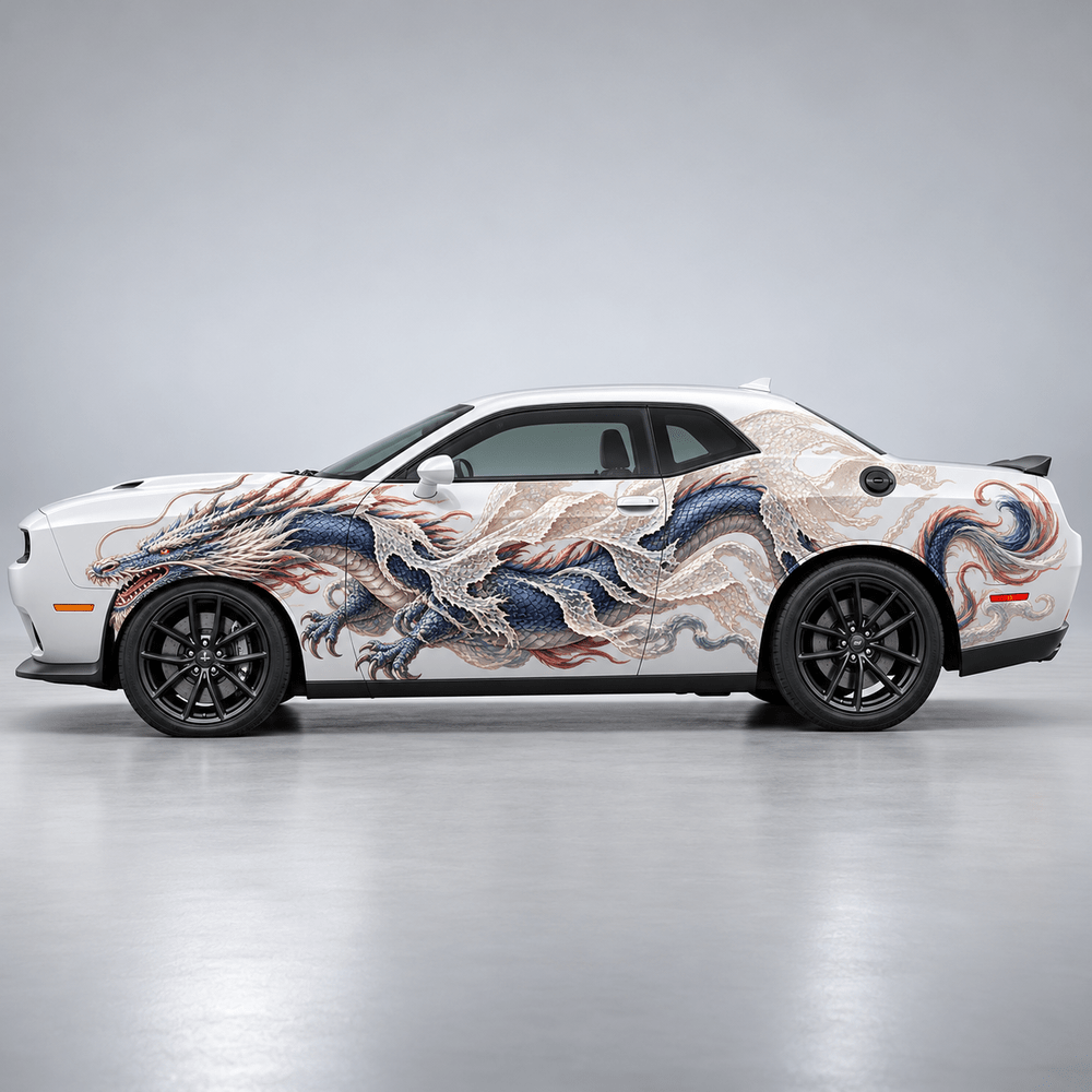 Ivory Unfurl | Japanese Dragon Automotive Decal | Instawraps