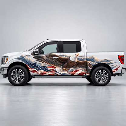 Glory Aloft | Bald Eagle and American Flag Automotive Decal | Instawraps