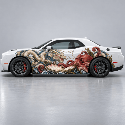 Shellcourt Rivals | Japanese Dragon and Octopus Automotive Decal | Instawraps