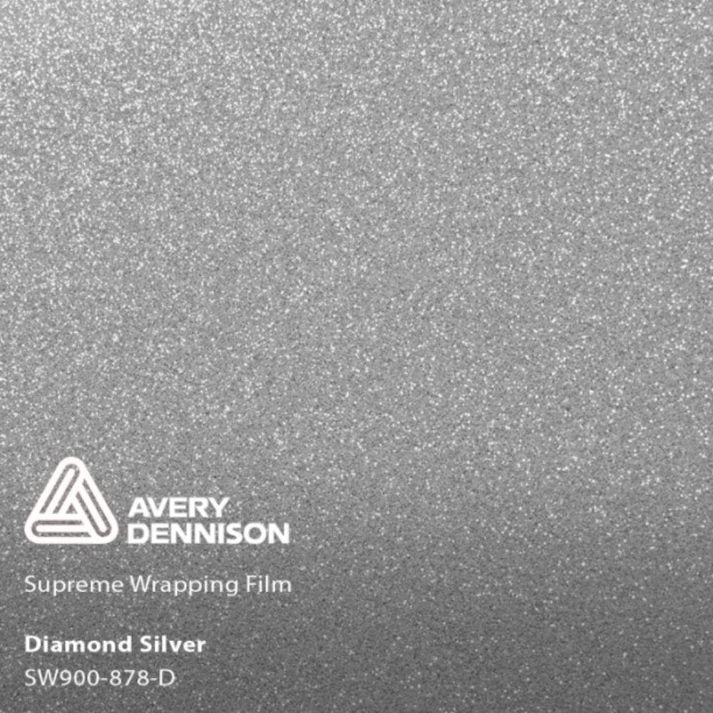 AVERY DENNISON SW900 SUPREME GLOSS SILVER DIAMOND VINYL WRAP | SW900-878-D