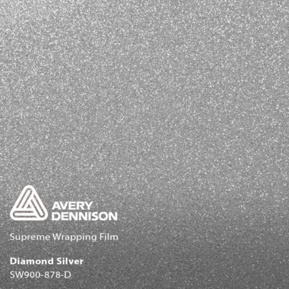 AVERY DENNISON SW900 SUPREME GLOSS SILVER DIAMOND VINYL WRAP | SW900-878-D