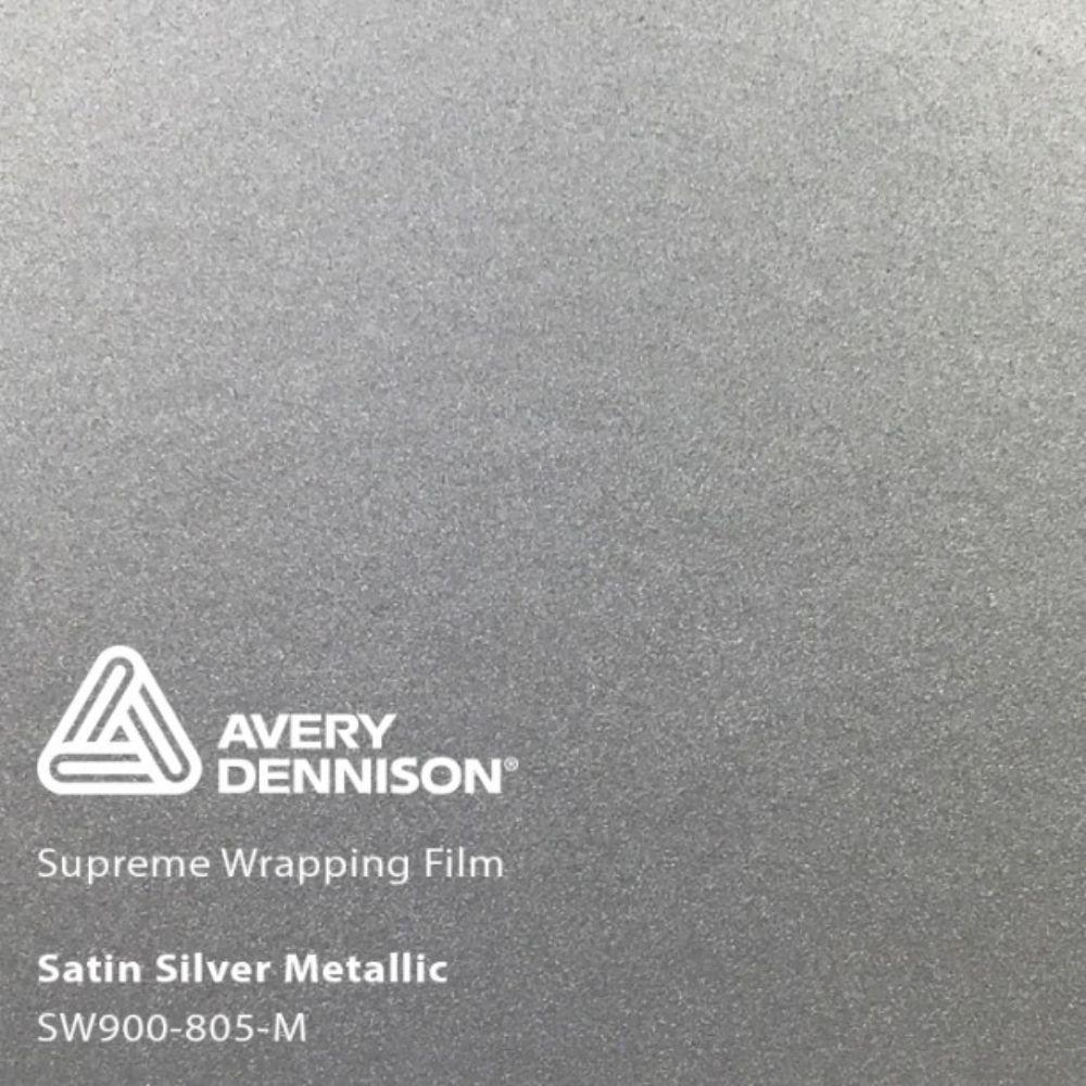 AVERY DENNISON SW900 SUPREME SATIN SILVER METALLIC VINYL WRAP | SW900-805-M