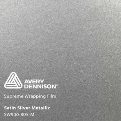 AVERY DENNISON SW900 SUPREME SATIN SILVER METALLIC VINYL WRAP | SW900-805-M