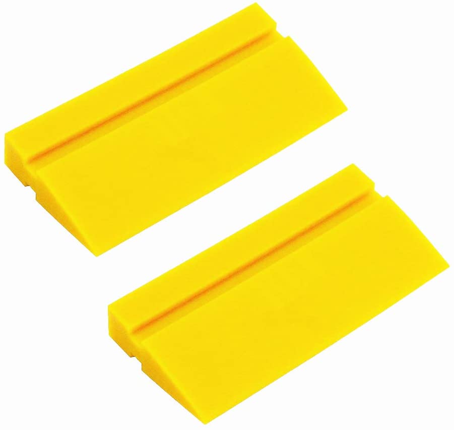 YELLOW 2PC WATER BLADE RUBBER SQUEEGEE FOR PPF AND TINT INSTALLATION