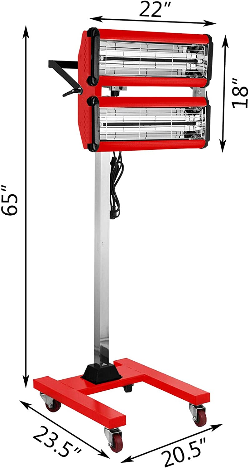 2000W DUAL LAMP INFARED HEATER WITH STAND - 2X 1000W INFARED HEATERS