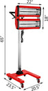 2000W DUAL LAMP INFARED HEATER WITH STAND - 2X 1000W INFARED HEATERS