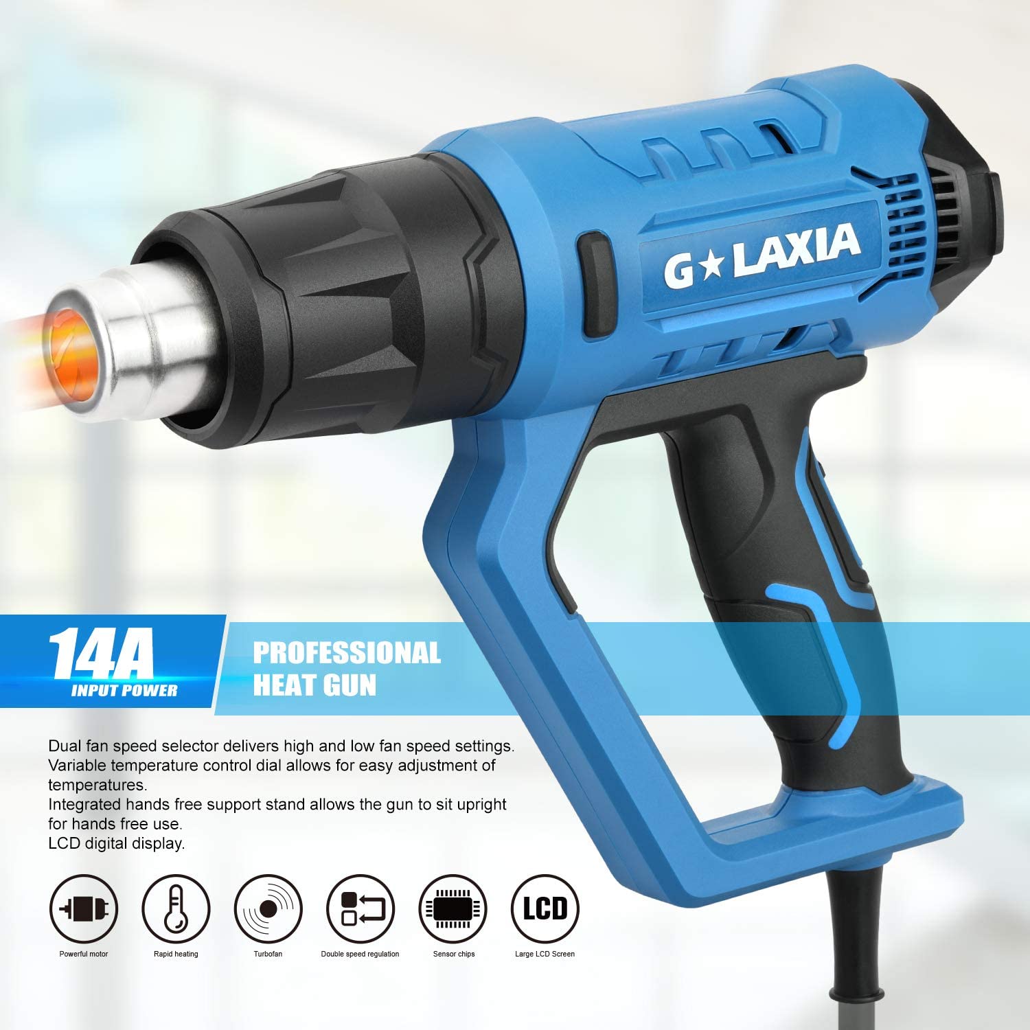 G-LAXIA 2000W WITH HEATGUN TEMPERATURE SETTINGS, LCD DISPLAY