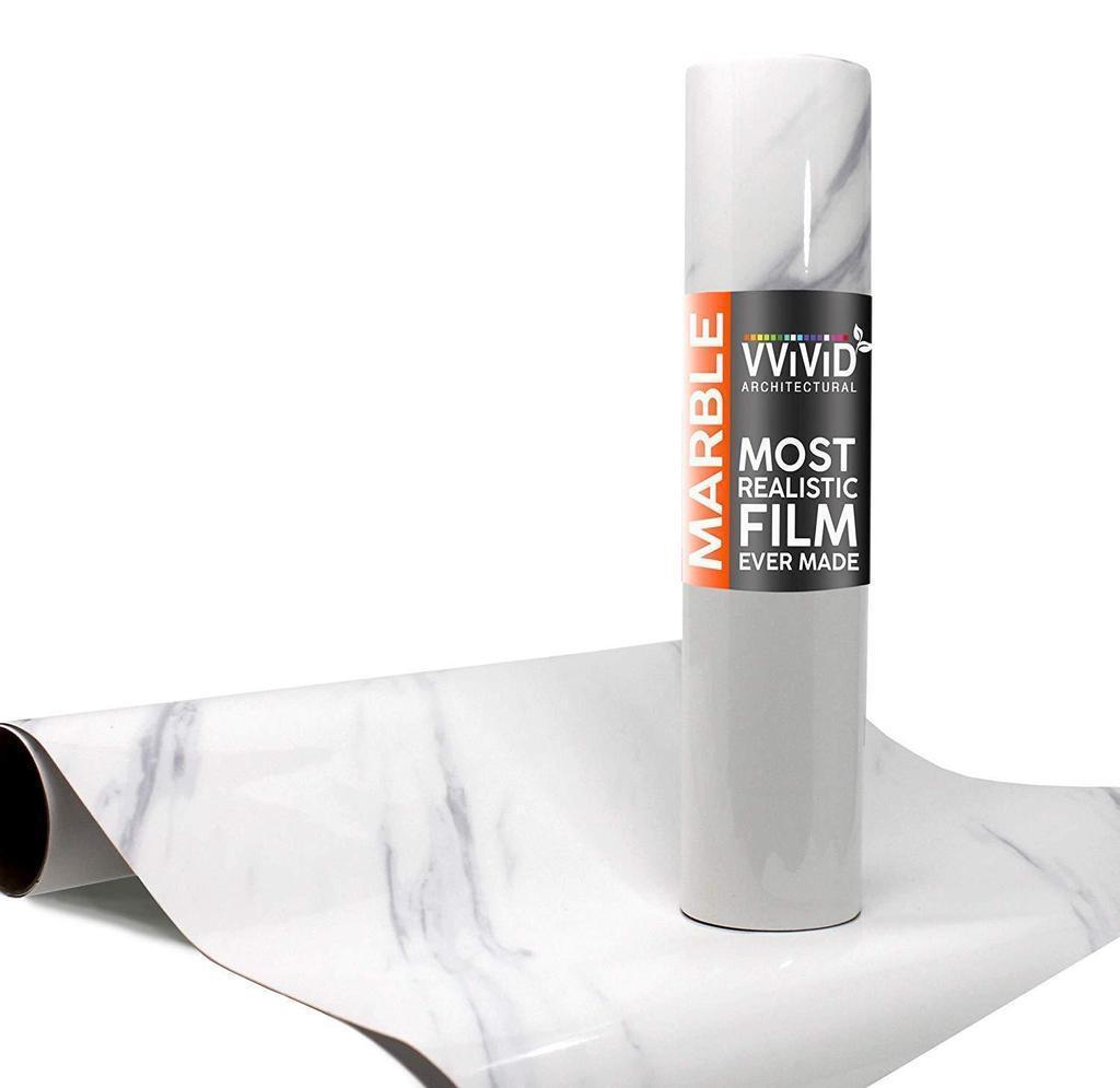 VVIVID VINYL SLANTED CARRARA WHITE MARBLE GLOSS ARCHITECTURAL FILM