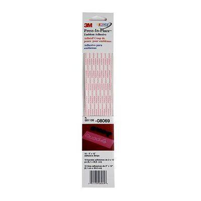 3M PRESS-IN-PLACE EMBLEM ADHESIVE FOR CARS - 10 STRIPS OF 2"/12"- INTERNAL AND EXTERNAL!