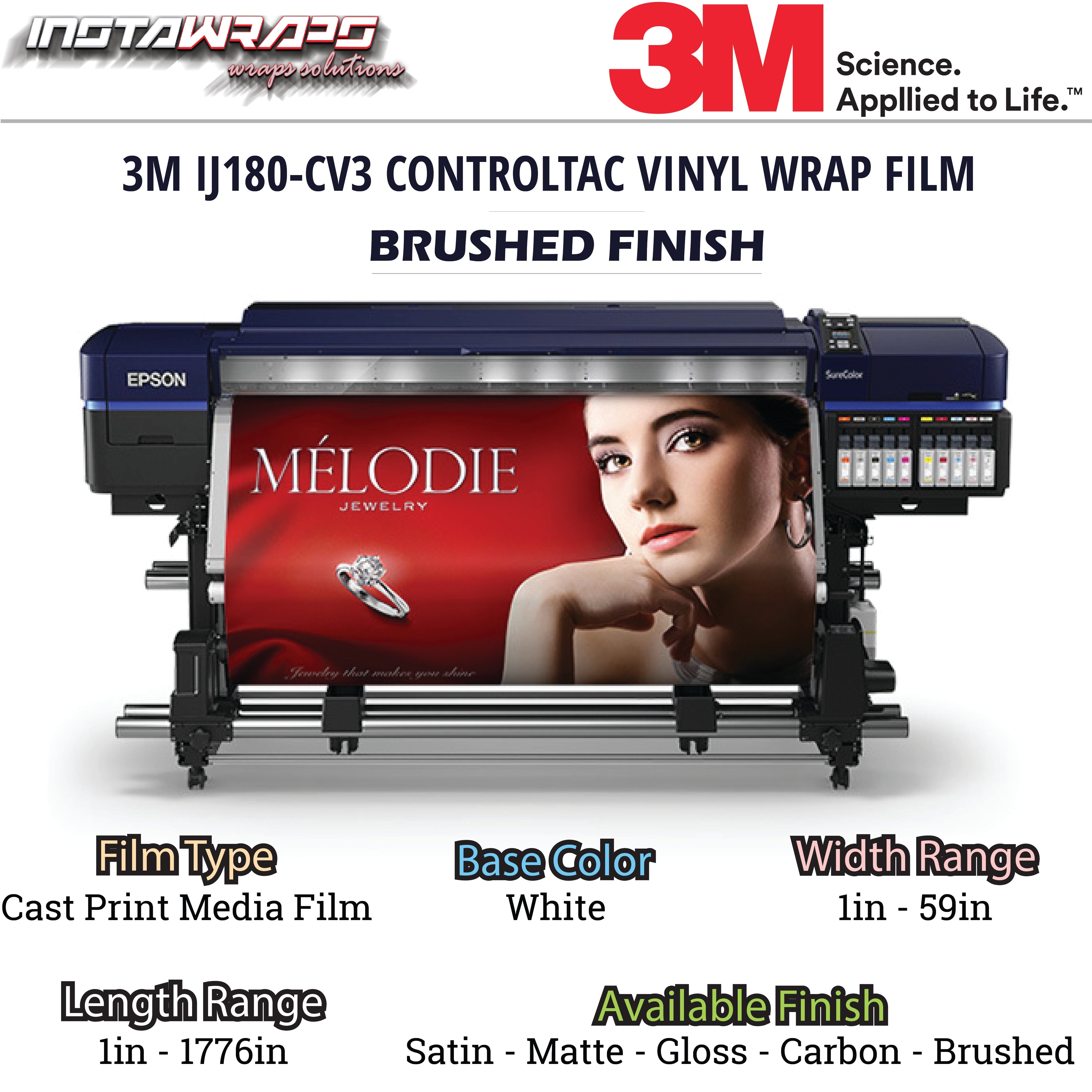 UPLOAD YOUR OWN DESIGN - 3M PRINT FILM / IJ180-CV3 / BRUSHED FINISH